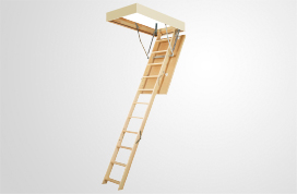 Schody s dreveným skladacím rebríkom